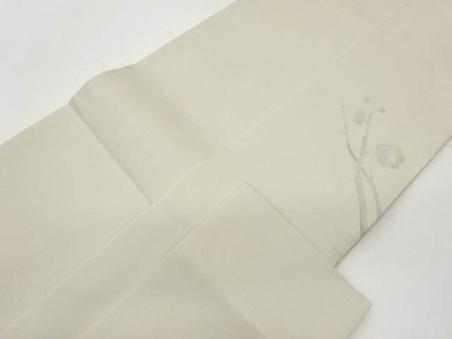  作家物　塩瀬抽象花に和歌模様名古屋帯